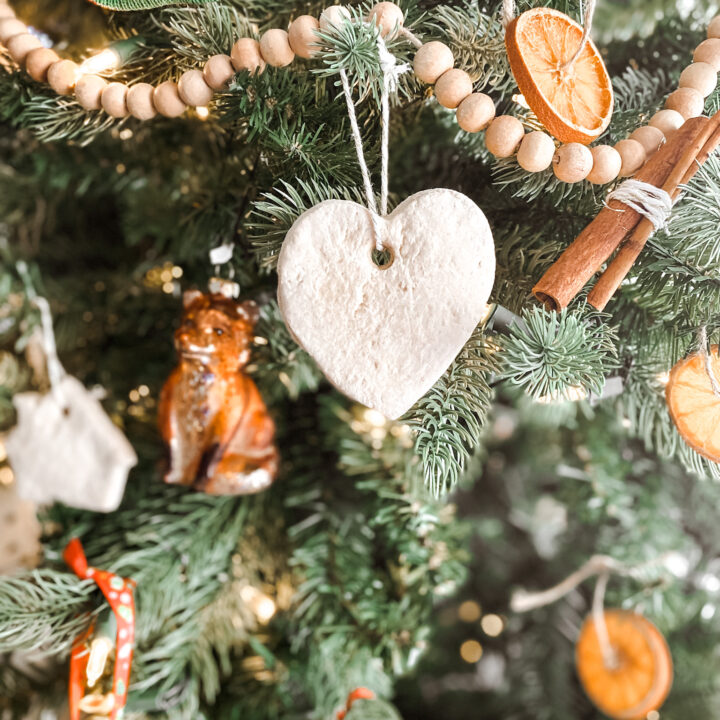 Salt dough ornament on a Christmas tree
